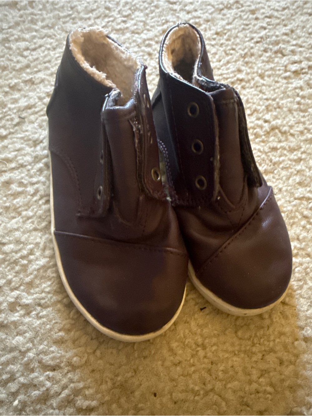 Toms Kids Brown Faux-Leather Ankle Boots